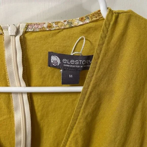 Chic yellow/green Jumpsuit with Belt - Picture 4 of 5